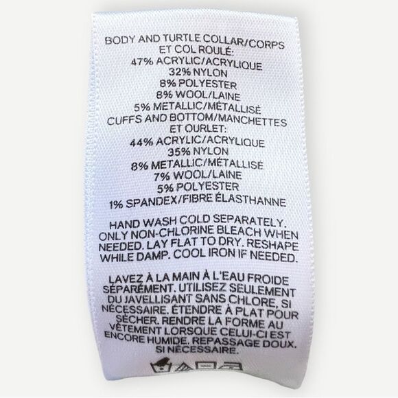 Express Turtleneck Cowlneck Multicolor Knit Relaxed Boxy Fit Sweater. XS. - Picture 9 of 9